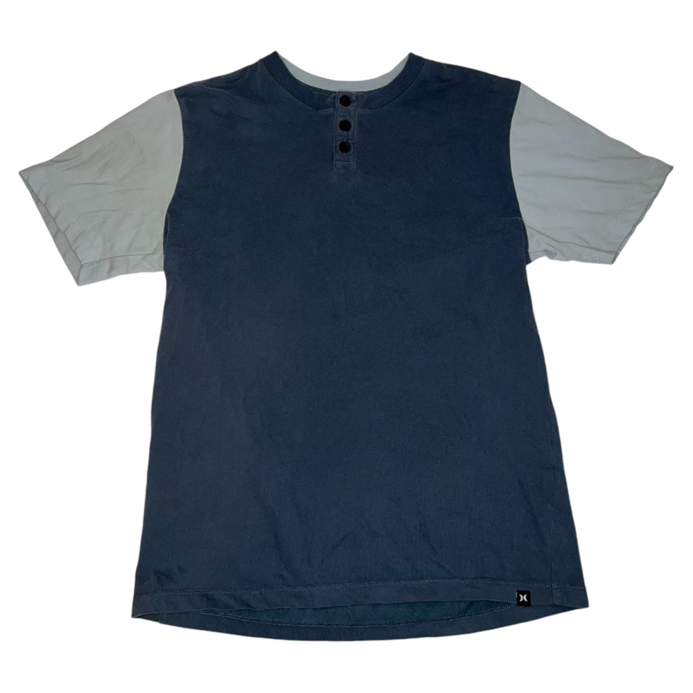 Hurley Nike Dri-Fit Shirt Men’s Sm Grey Henley Short Sleeve Casual Stretch Men